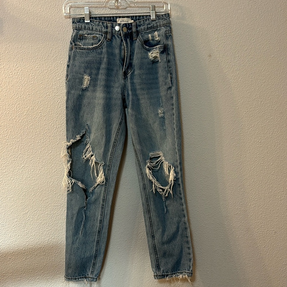 Bohme straight leg distressed jeans size 24